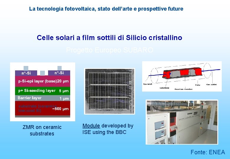 La tecnologia fotovoltaica, stato dell’arte e prospettive future Celle solari a film sottili di