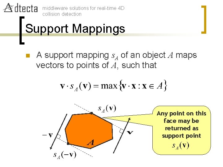 middleware solutions for real-time 4 D collision detection Support Mappings n A support mapping