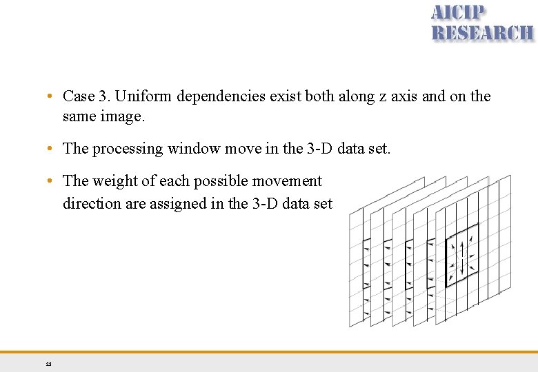 • Case 3. Uniform dependencies exist both along z axis and on the • Case 3. Uniform dependencies exist both along z axis and on the