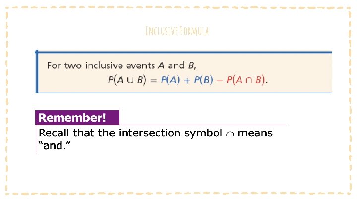 Inclusive Formula 