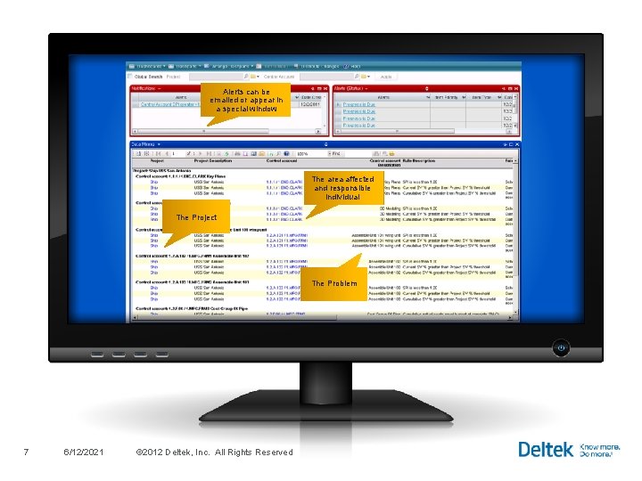 Screenshot 2 Alerts can be emailed or appear in a special window The area Screenshot 2 Alerts can be emailed or appear in a special window The area