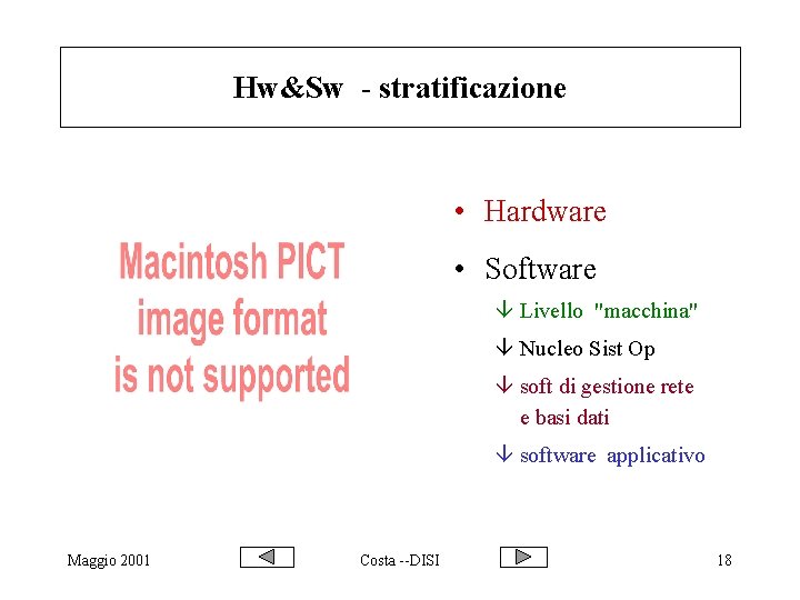 Hw&Sw - stratificazione • Hardware • Software â Livello "macchina" â Nucleo Sist Op