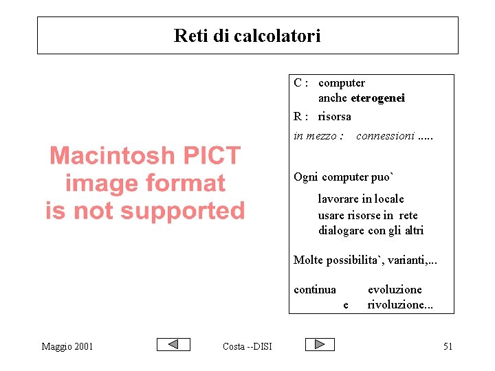 Reti di calcolatori C : computer anche eterogenei R : risorsa in mezzo :