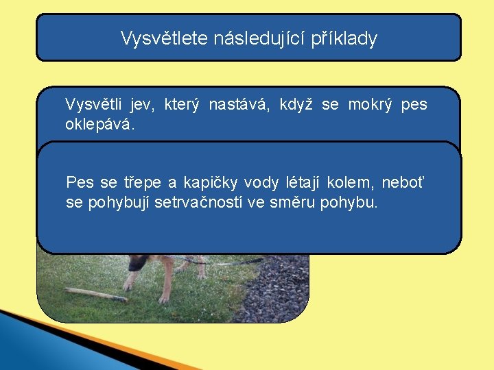 Vysvětlete následující příklady Vysvětli jev, který nastává, když se mokrý pes oklepává. Obr. 5