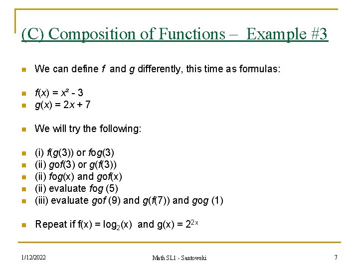 Composition of Functions Math SL 1 Santowski 1122022