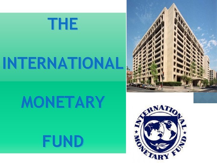 THE INTERNATIONAL MONETARY FUND 