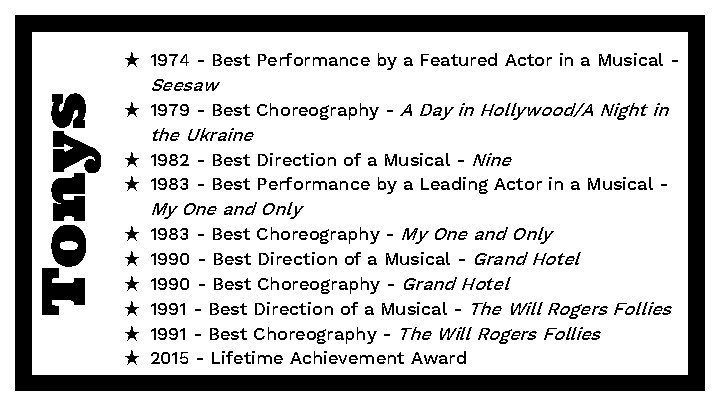 Tonys ★ 1974 - Best Performance by a Featured Actor in a Musical -