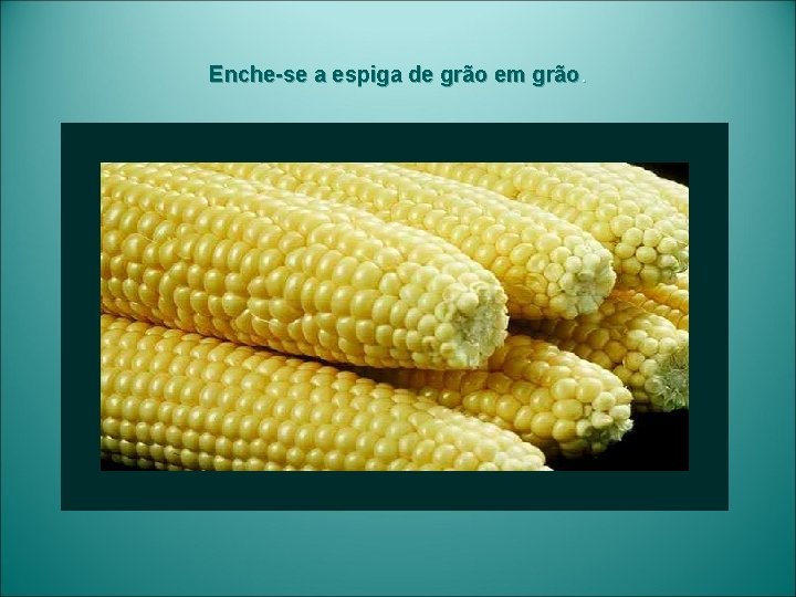 Enche-se a espiga de grão em grão. 