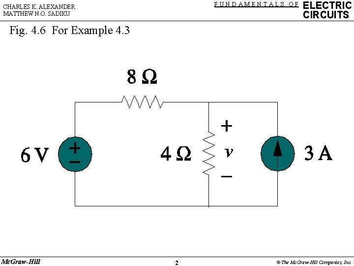 FUNDAMENTALS OF CHARLES K. ALEXANDER MATTHEW N. O. SADIKU ELECTRIC CIRCUITS Fig. 4. 6