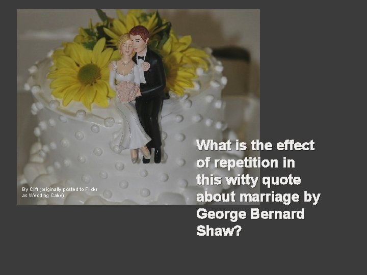 By Cliff (originally posted to Flickr as Wedding Cake) What is the effect of