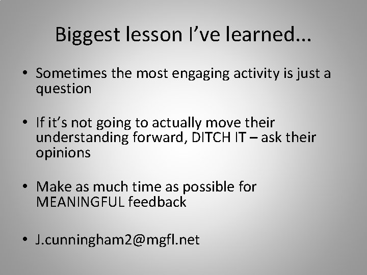 Biggest lesson I’ve learned. . . • Sometimes the most engaging activity is just