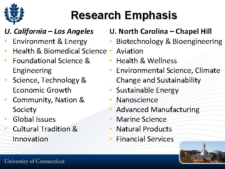 Research Emphasis U. California – Los Angeles • Environment & Energy • Health & Research Emphasis U. California – Los Angeles • Environment & Energy • Health &
