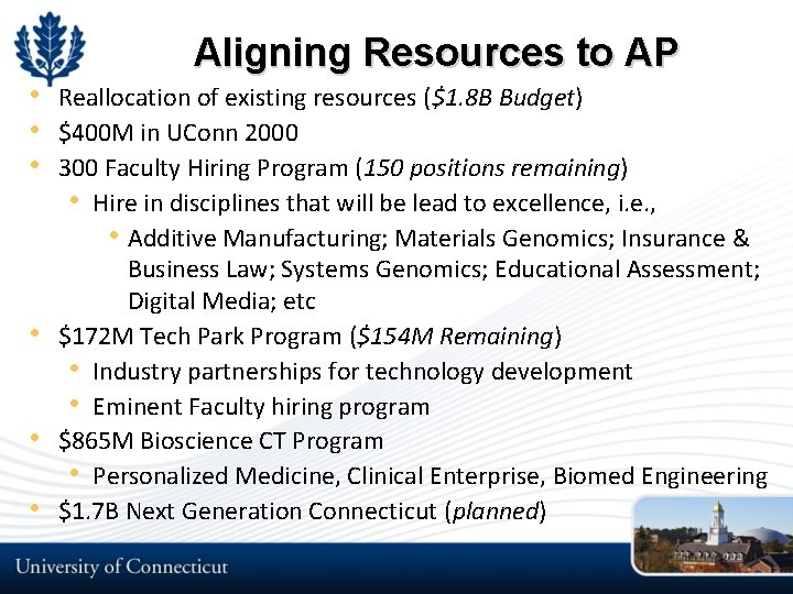 • • • Aligning Resources to AP Reallocation of existing resources ($1. 8 • • • Aligning Resources to AP Reallocation of existing resources ($1. 8