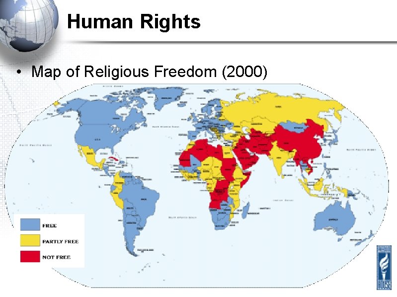 Human Rights • Map of Religious Freedom (2000) 