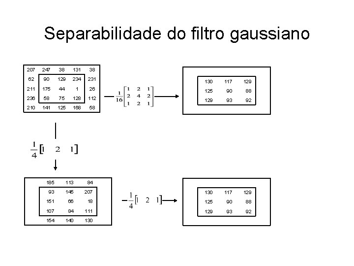 Separabilidade do filtro gaussiano 207 247 38 131 38 62 90 129 234 231