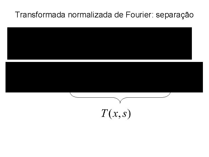 Transformada normalizada de Fourier: separação 