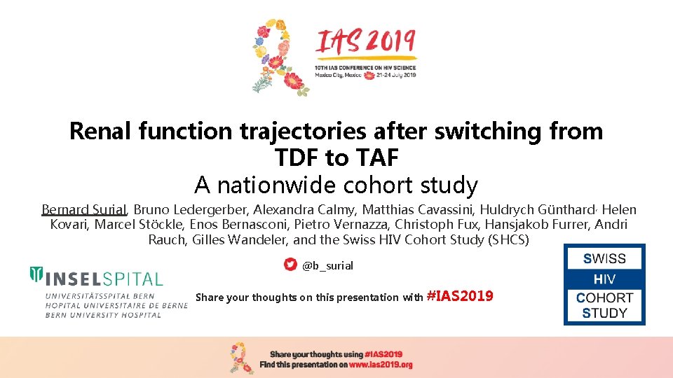 Renal function trajectories after switching from TDF to