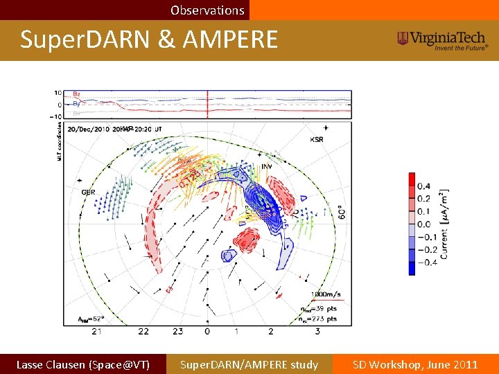 Observations Super. DARN & AMPERE Lasse Clausen (Space@VT) Super. DARN/AMPERE study SD Workshop, June Observations Super. DARN & AMPERE Lasse Clausen (Space@VT) Super. DARN/AMPERE study SD Workshop, June