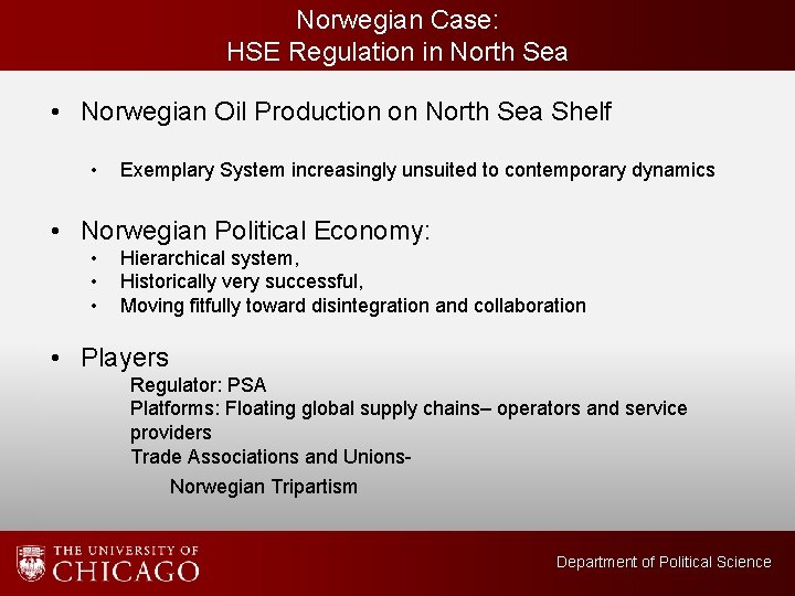 Norwegian Case: HSE Regulation in North Sea • Norwegian Oil Production on North Sea