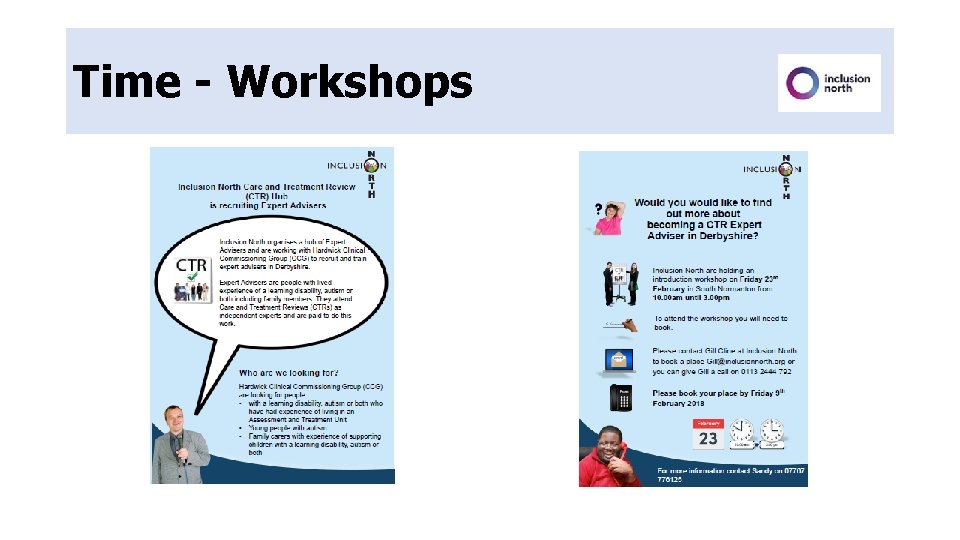 Time - Workshops Time - Workshops