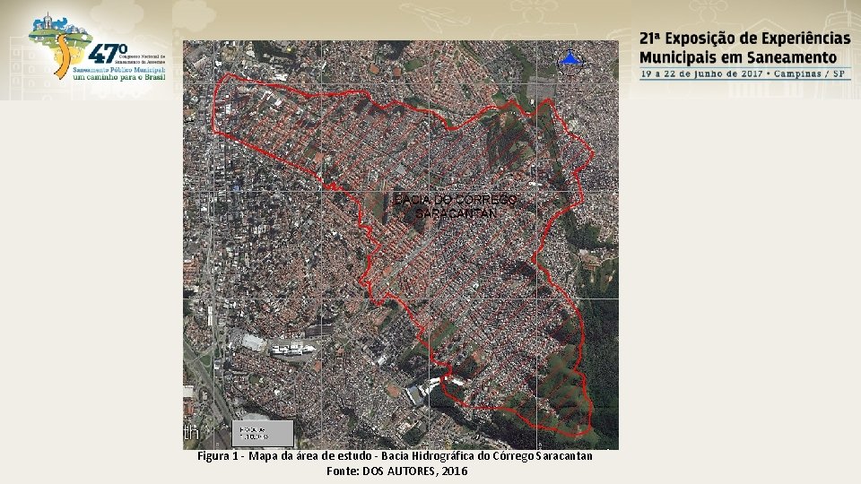 Figura 1 - Mapa da área de estudo - Bacia Hidrográfica do Córrego Saracantan