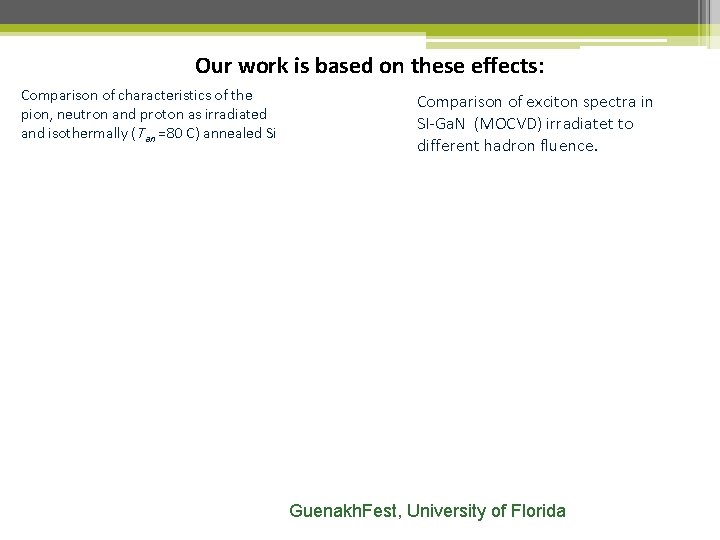 Our work is based on these effects: Comparison of characteristics of the pion, neutron