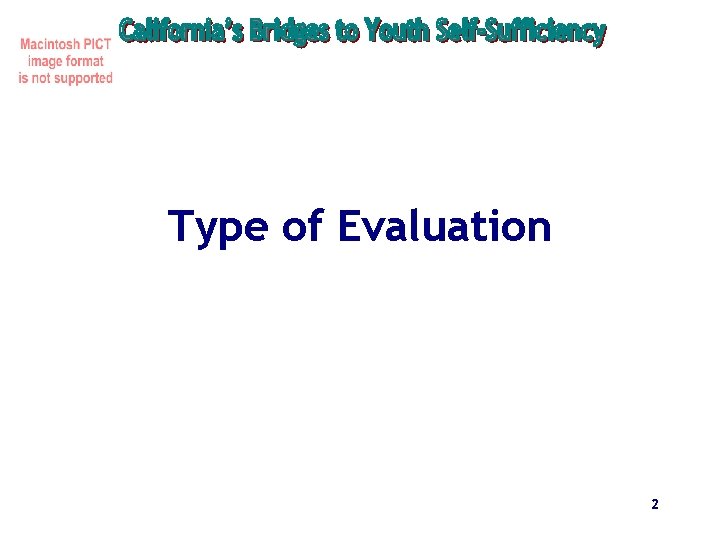 Type of Evaluation 2 