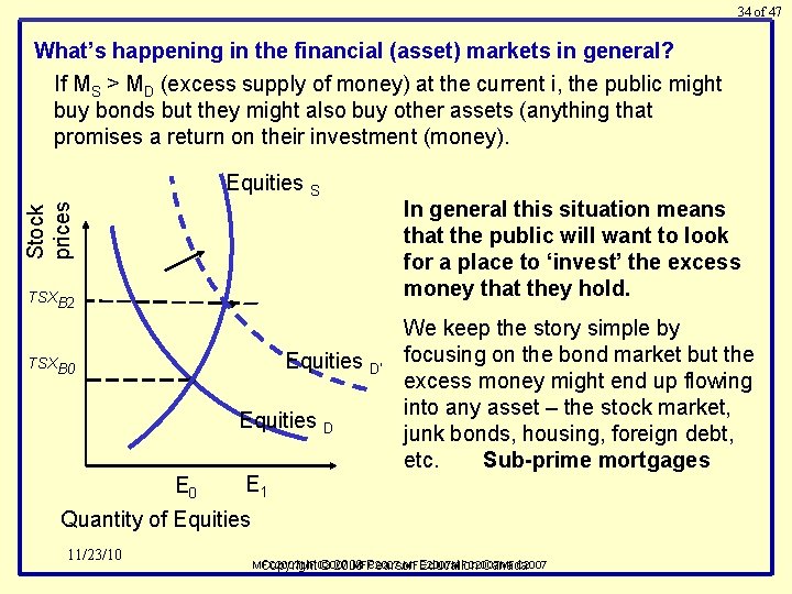 34 of 47 What’s happening in the financial (asset) markets in general? If MS