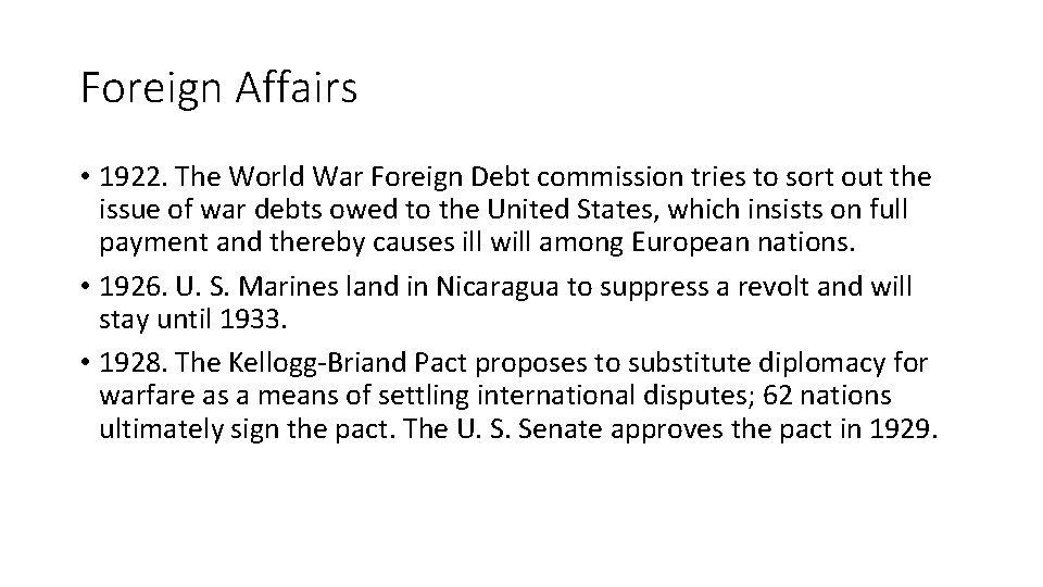 Foreign Affairs • 1922. The World War Foreign Debt commission tries to sort out