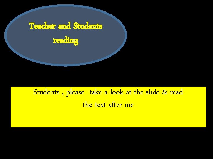 Teacher and Students reading Students , please take a look at the slide &
