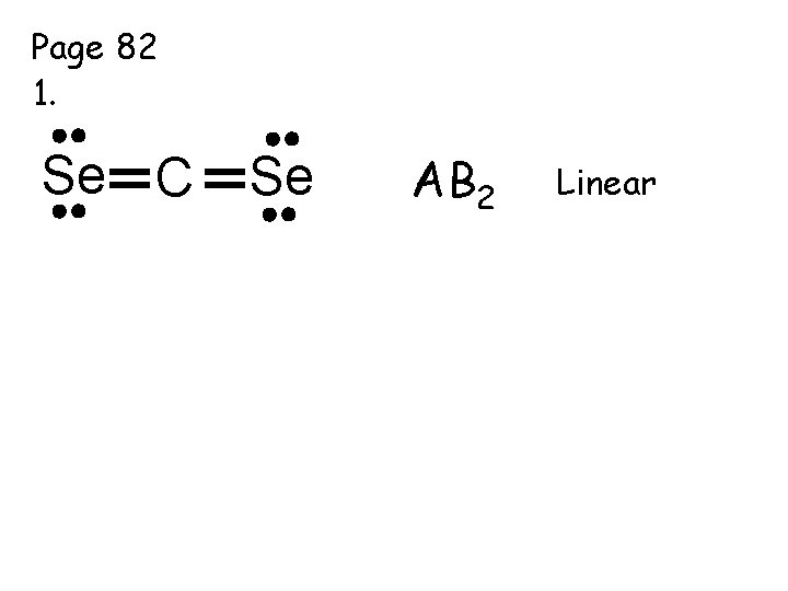 Page 82 1. Se C Se AB 2 Linear 