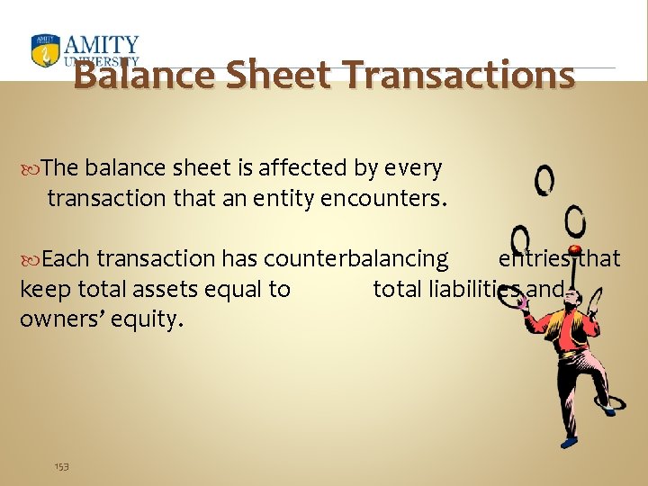 Balance Sheet Transactions The balance sheet is affected by every transaction that an entity