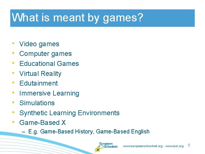 Serious Games for Inclusion Brussels 13 June 2013