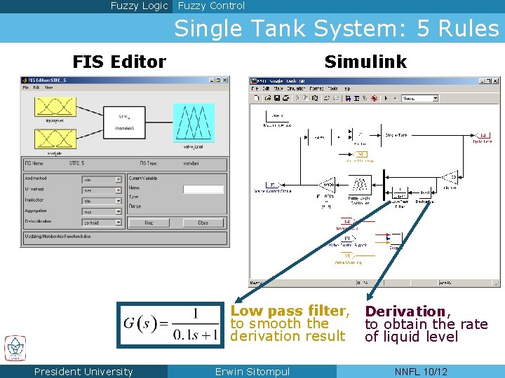 Fuzzy Logic Fuzzy Control Single Tank System: 5 Rules FIS Editor Simulink Low pass