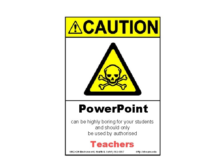 Power. Point can be highly boring for your students and should only be used