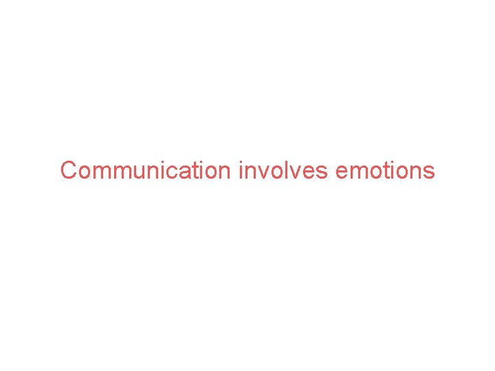 Communication involves emotions 