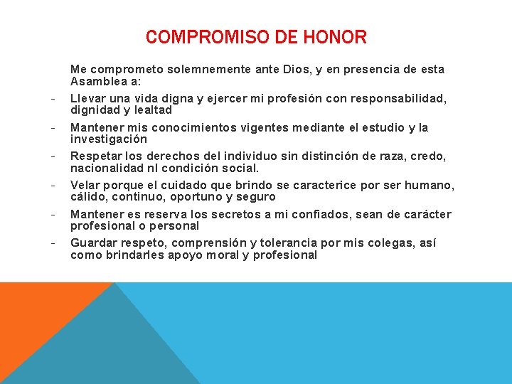 COMPROMISO DE HONOR - Me comprometo solemnemente ante Dios, y en presencia de esta COMPROMISO DE HONOR - Me comprometo solemnemente ante Dios, y en presencia de esta