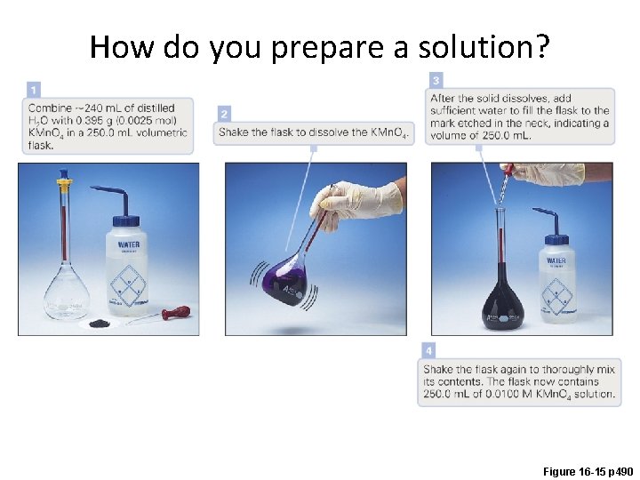 How do you prepare a solution? Figure 16 -15 p 490 