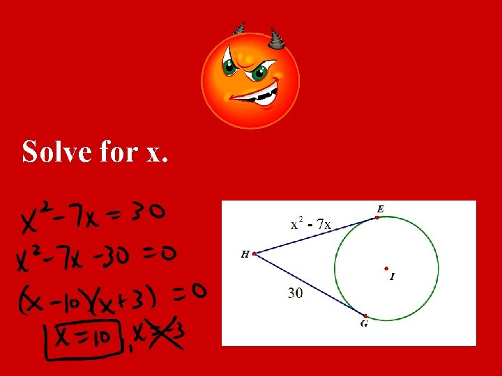 Solve for x. 