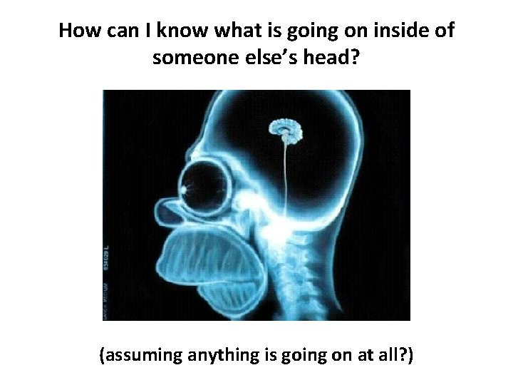 How can I know what is going on inside of someone else’s head? (assuming