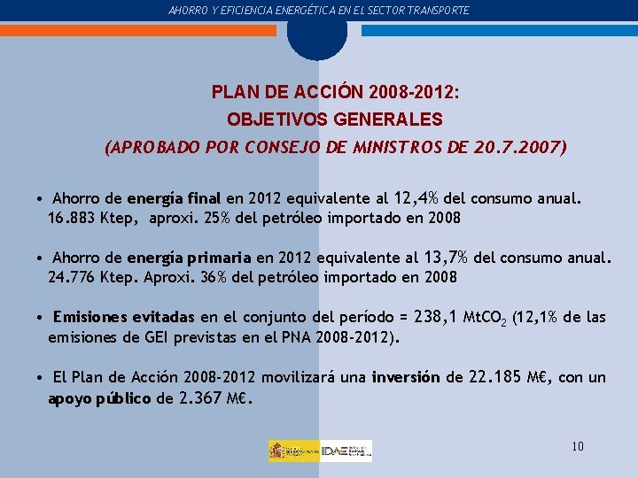 COMPRA Y USO DEL COCHE AHORRO Y EFICIENCIA ENERGÉTICA EN EL SECTOR TRANSPORTE Haga