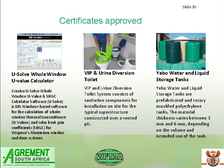 Slide 30 Certificates approved U-Solve Whole Window U-value Calculator Crealco U-Solve Whole Window U-Value Slide 30 Certificates approved U-Solve Whole Window U-value Calculator Crealco U-Solve Whole Window U-Value
