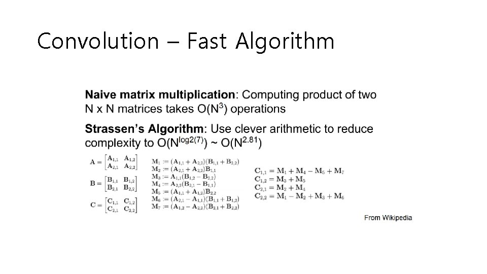 Convolution – Fast Algorithm 