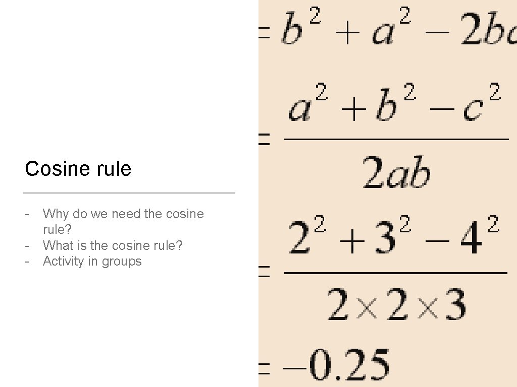 Cosine rule - Why do we need the cosine rule? What is the cosine