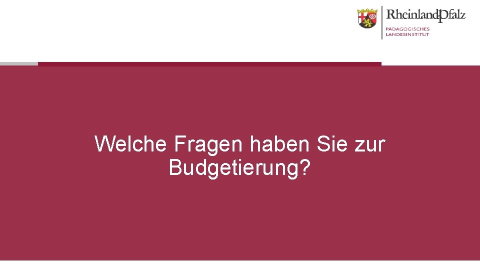 Welche Fragen haben Sie zur Budgetierung? 