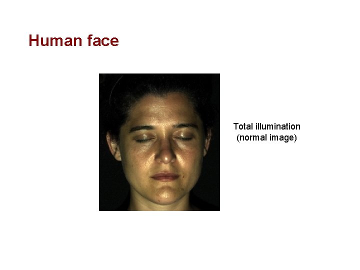 Human face Total illumination (normal image) 