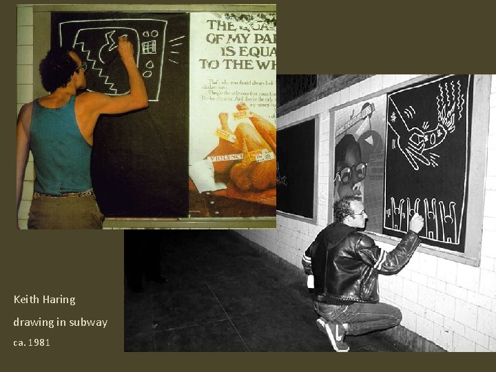 Keith Haring drawing in subway ca. 1981 