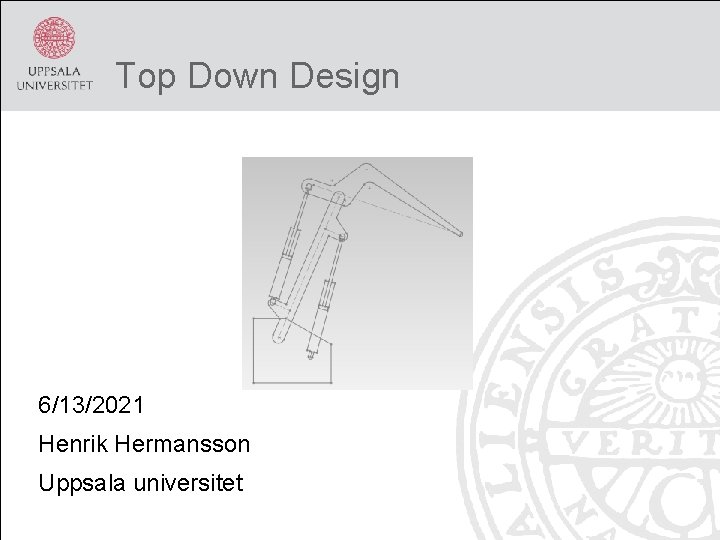 Top Down Design 6/13/2021 Henrik Hermansson Uppsala universitet 