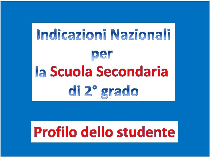 Scuola Secondaria Profilo dello studente 