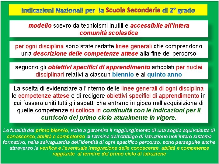 Scuola Secondaria modello scevro da tecnicismi inutili e accessibile all’intera comunità scolastica per ogni